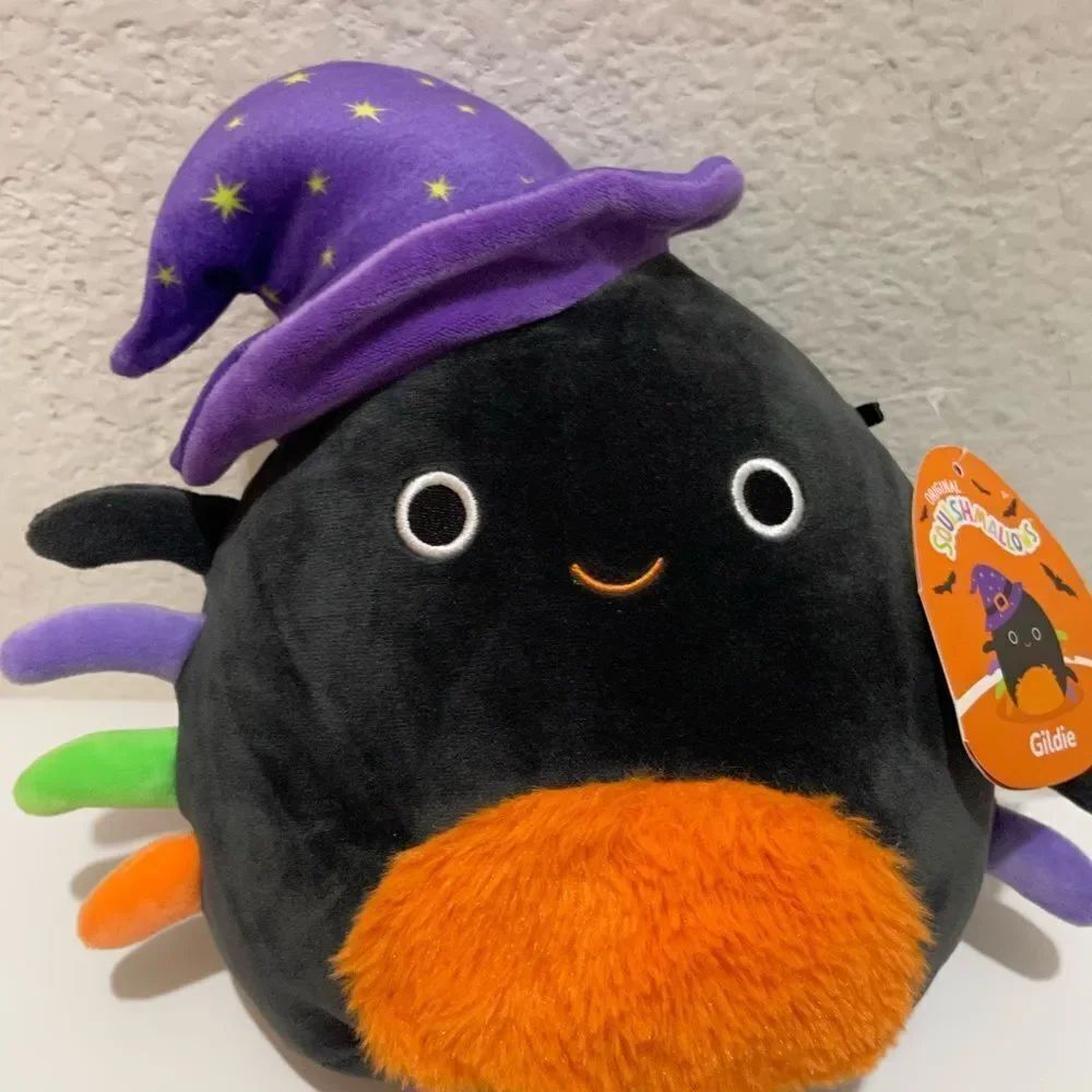 Squishmallow Gildie 8” Black Spider Witch Halloween 2022 Kellytoy New.